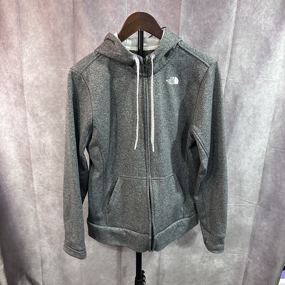 The North Face Women's Jacket Size Large Heather Gray FlashDry Full Zip Hooded